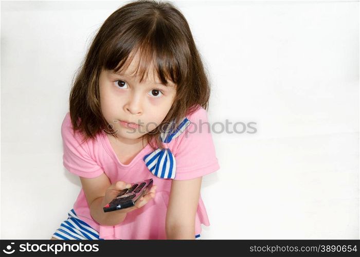 Girl with remote control