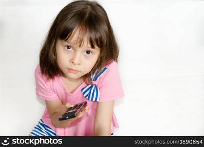 Girl with remote control