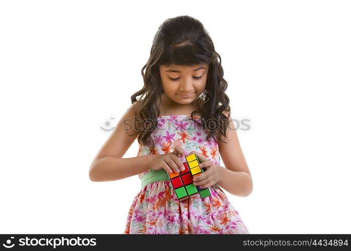 Girl with Rubiks cube