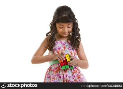 Girl with Rubiks cube