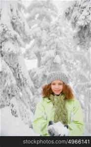 Girl with snow