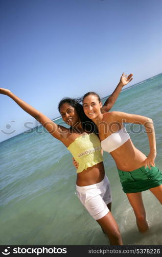 Girlfriends at the beach