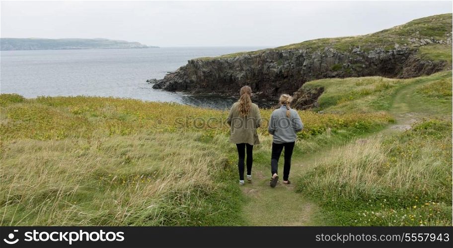 Girls at North Bird Island, Little Catalina, Bonavista Peninsula, Newfoundland And Labrador, Canada