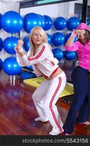 girls dancing in fitness club