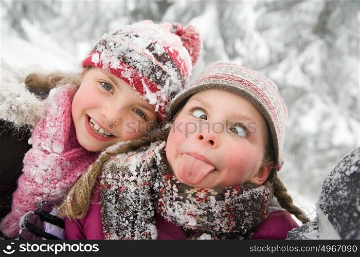 Girls in the snow