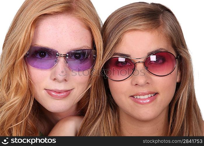 Girls wearing sun-glasses