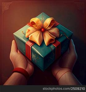 Give a present gift illustration. IA generated.