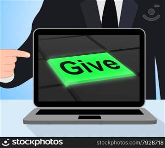 Give Button Displaying Bestowed Allot Or Grant
