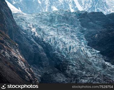 glacier in the mountains of the Caucasus. North Ossetia.
