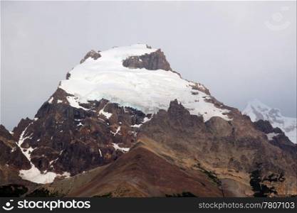 Glacier on the top of mount near El Chalten, Argentina