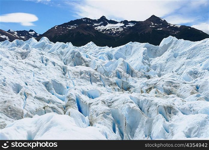 Glaciers in front of a mountain, Glacier Grande, Mt Fitzroy, Chalten, Southern Patagonian Ice Field, Patagonia, Argentina