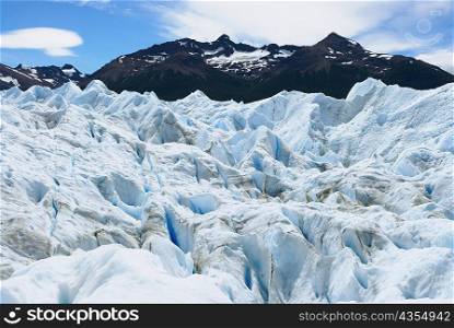Glaciers in front of a mountain, Glacier Grande, Mt Fitzroy, Chalten, Southern Patagonian Ice Field, Patagonia, Argentina