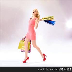 Glad lady doing the shopping
