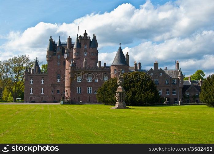 Glamis castle. famous castle of Glamis in the highlands of Scotland