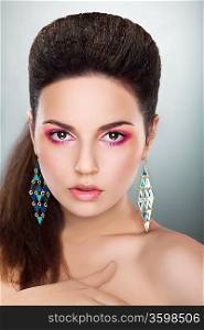 Glamorous Adorable Woman Looking - Bright Make-up, Fresh Young Face