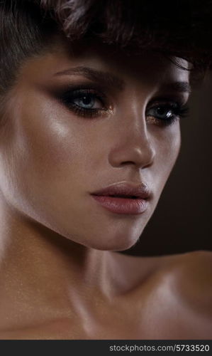 Glamorous Fashion Model with Dark Mascara