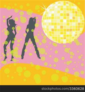 Glamour disco card, vector poster