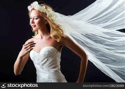 Glamour portrait of beautiful bride.