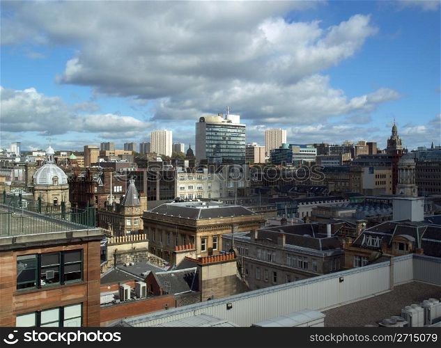 Glasgow. Aerial view of the city of Glasgow, Scotland