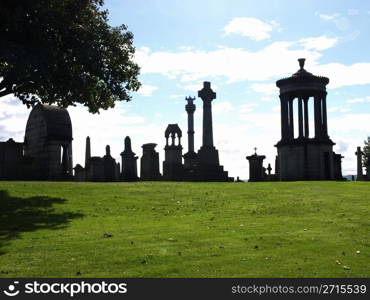 Glasgow necropolis. The Glasgow necropolis, Victorian gothic garden cemetery in Scotland