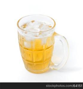 glass beer with iced isolated on white