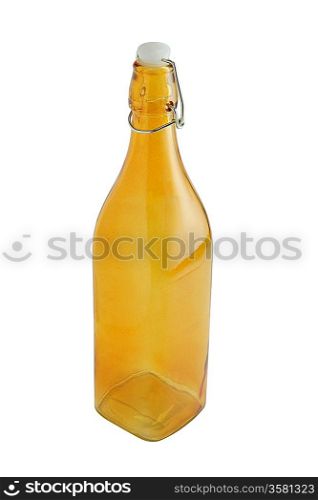 Glass bottle with flip-top cap