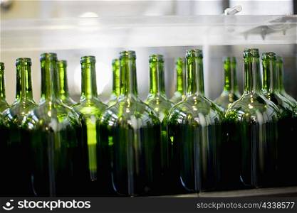 Glass bottles in factory