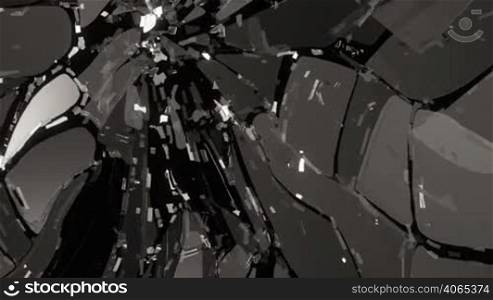 Glass breaking and destruction with slow motion. Alpha