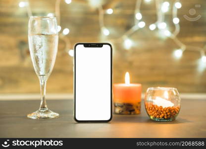 glass champagne with candle table
