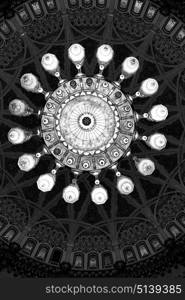 glass chandelier in oman muscat old mosque and the antique