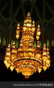 glass chandelier in oman muscat old mosque and the antique