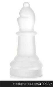 glass chess bishop cut out from white background