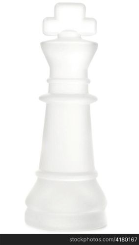 glass chess king cut out from white background