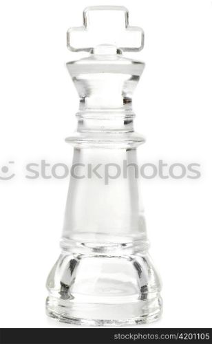 glass chess king cut out from white background