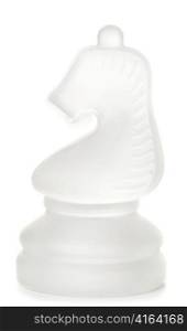 glass chess knight cut out from white background