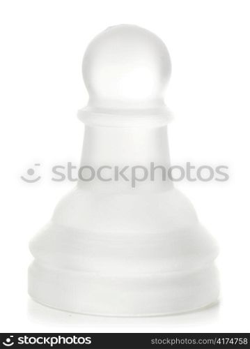 glass chess pawn cut out from white background