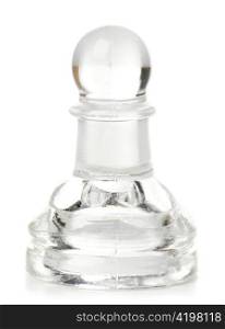 glass chess pawn cut out from white background