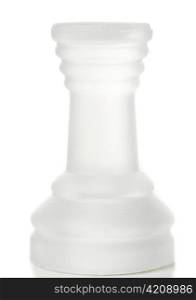 glass chess rook cut out from white background