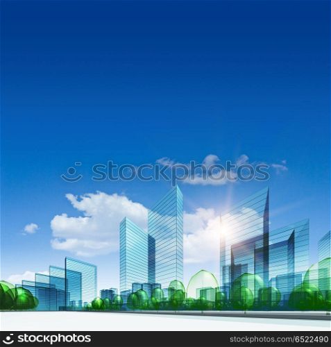 Glass city 3d. Glass city. Abstract 3d collage building background. Glass city 3d