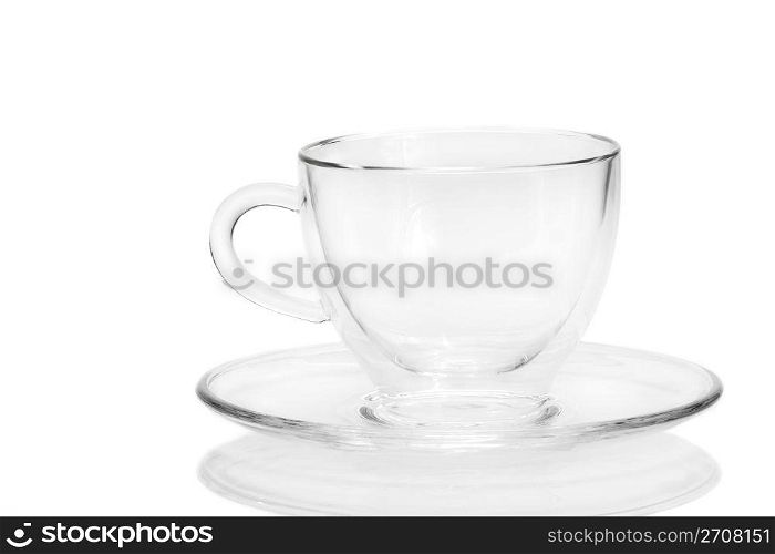 glass coffee cup. glass coffee cup on white background