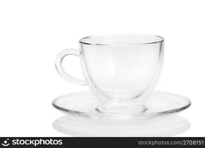 glass coffee cup. glass coffee cup on white background