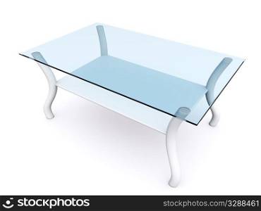 glass coffee table. 3d
