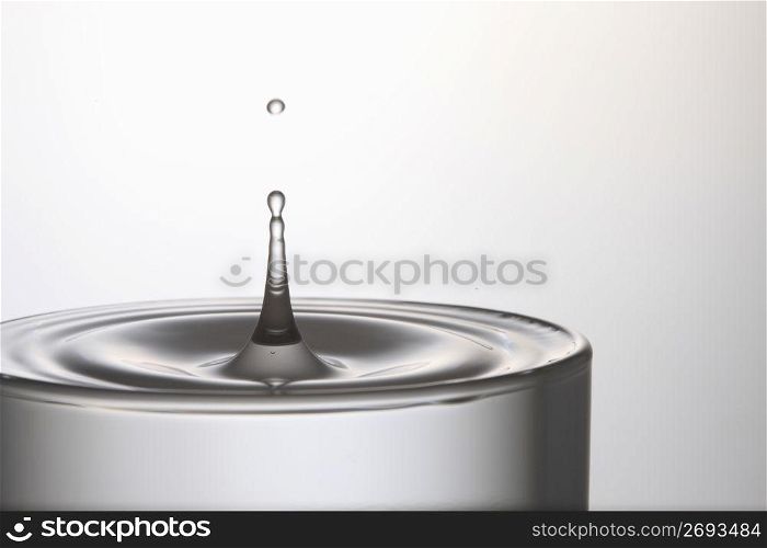 Glass cup and Drop water