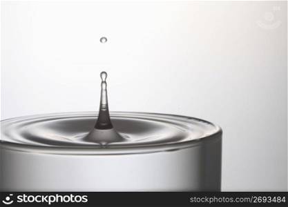Glass cup and Drop water