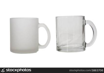 Glass cups isolated on white