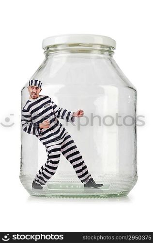 Glass empty jar isolated on white