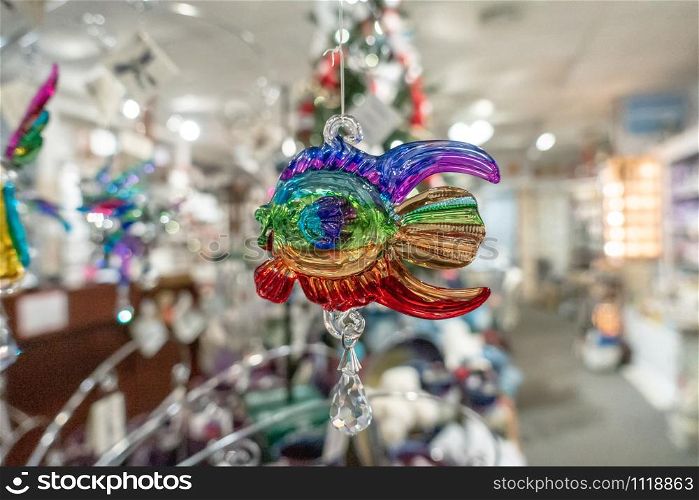 glass fish decoration for christmas tree decor
