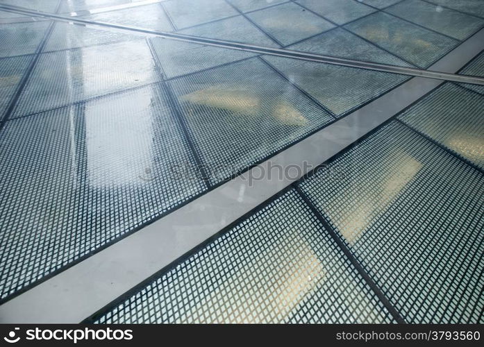 Glass floor in the office of New Babylon in The Hague, Netherlands.