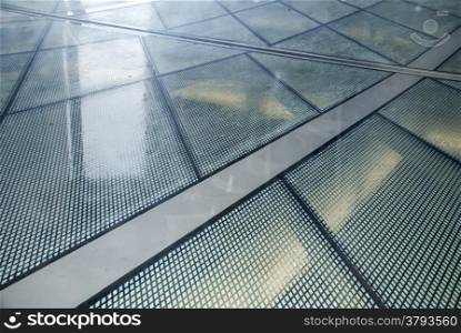 Glass floor in the office of New Babylon in The Hague, Netherlands.