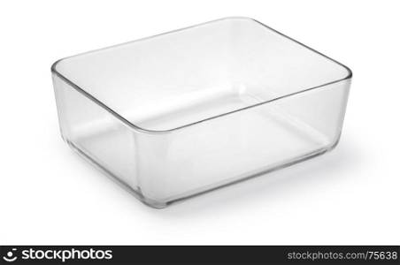 glass food container isolated on white background, with clipping path
